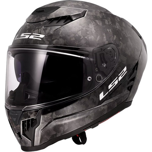 LS2 Dragon Forged Carbon Helmet with Clear Shield Gloss Black
