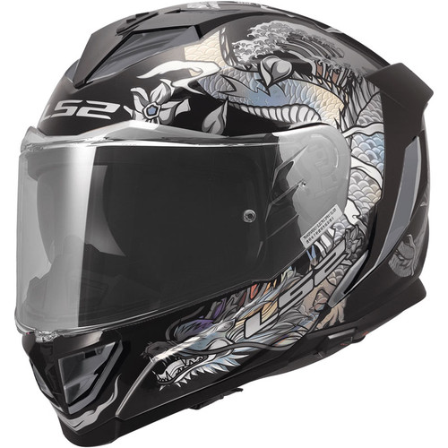 LS2 Assault III Warrior Helmet Krome Silver/Black