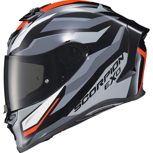 Scorpion EXO-R1 Air Raven Helmet Black/Red/Grey Left