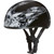 Daytona Skull Cap Slim Line Helmet Skull Flames Silver with Strap