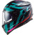 LS2 Challenger Carbon Flames Helmet Blue/Red Left