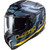 LS2 Challenger Carbon Flames Helmet Blue/Gold Left