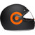 Daytona Retro Orange Accents Helmet Right Daytona Retro Orange Accents Helmet Right