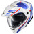 Scorpion EXO-AT960 Monk Helmet White Blue Front Left