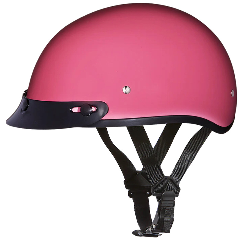 Daytona Skull Cap Slim Line Helmet Hi-Gloss Pink with Visor