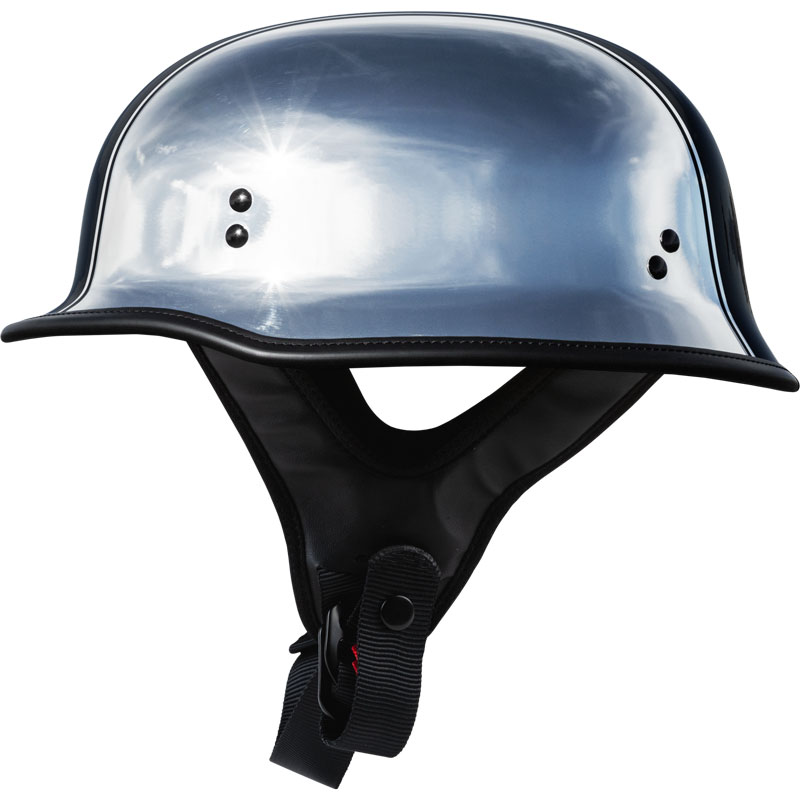 german style motorcycle helmet uk Retro Protective Breathable Anti-Glare Low profile German style design DOT approved for safety Matte black minimalist finish Lightweight and comfortable fit Beanie Highway 21 9MM German Helmet