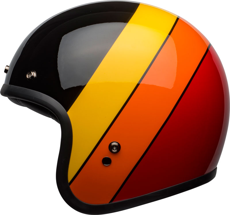 Bell Motorcycle Helmet Custom 500 Carbon Fiberglass DOT Open Face Street  Scooter