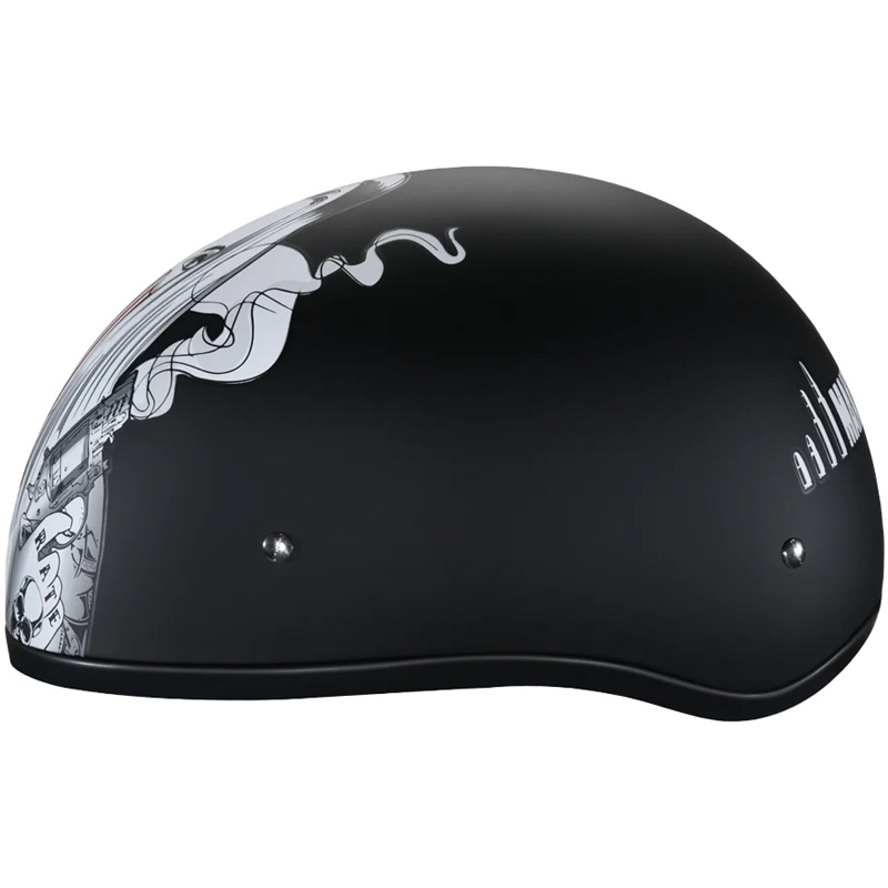 dot flat black motorcycle skull cap half helmet Hot Leathers HLD1052 1/2 Shell Helmet Ever Made Helmet Dot Approved Cap Helmet
