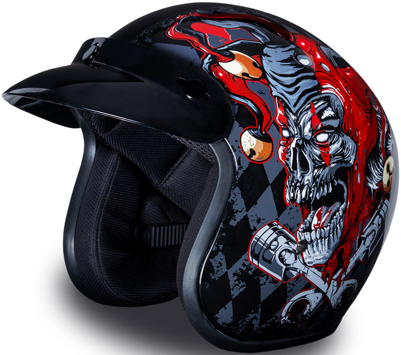 DOT 3/4 Open Face Graffiti Motorcycle Helmet