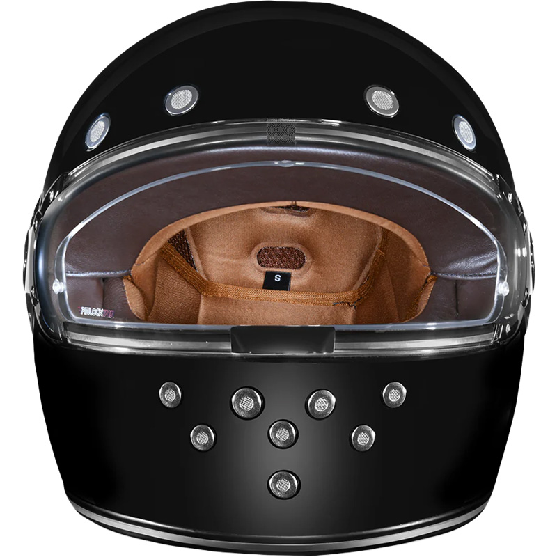 Daytona Retro Gloss Black Chrome Accents Helmet | XtremeHelmets.com