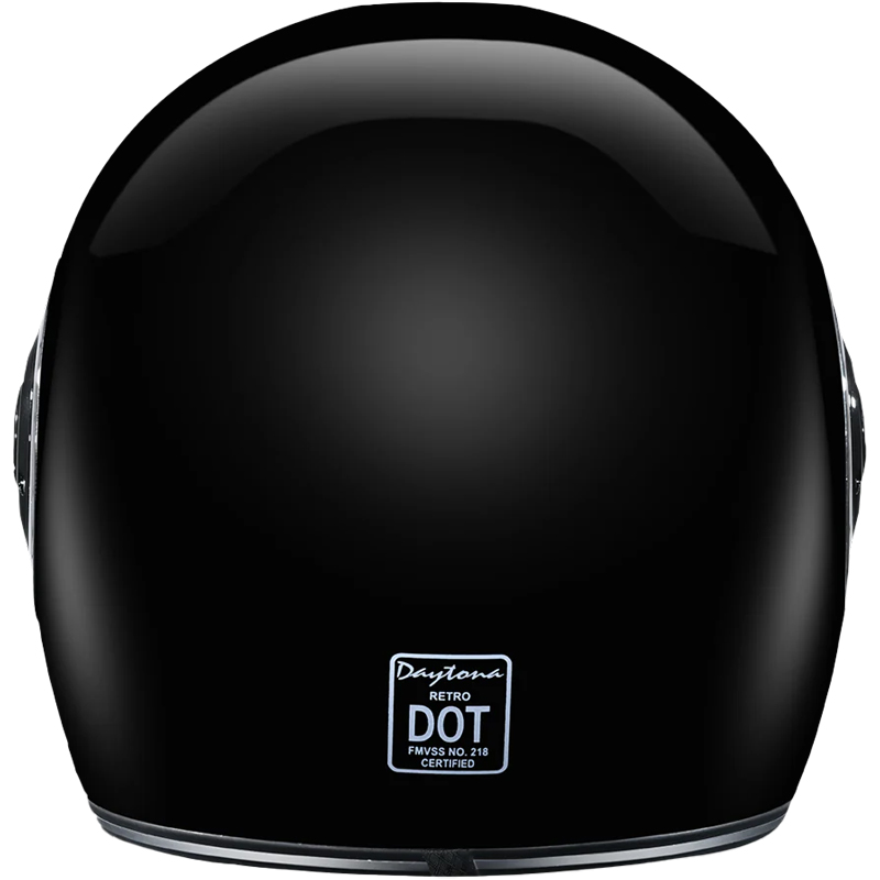 Daytona Retro Gloss Black Chrome Accents Helmet | XtremeHelmets.com