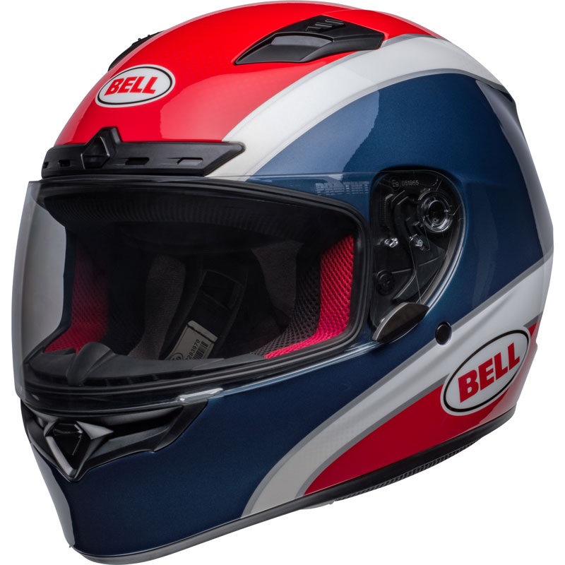 bell clutch dlx helmet Qualifier MIPS Tarmac Gloss White/Blue / Large while Magnefusion cheek pads ensure superior comfort with optimal fit Bell Qualifier DLX MIPS Gloss