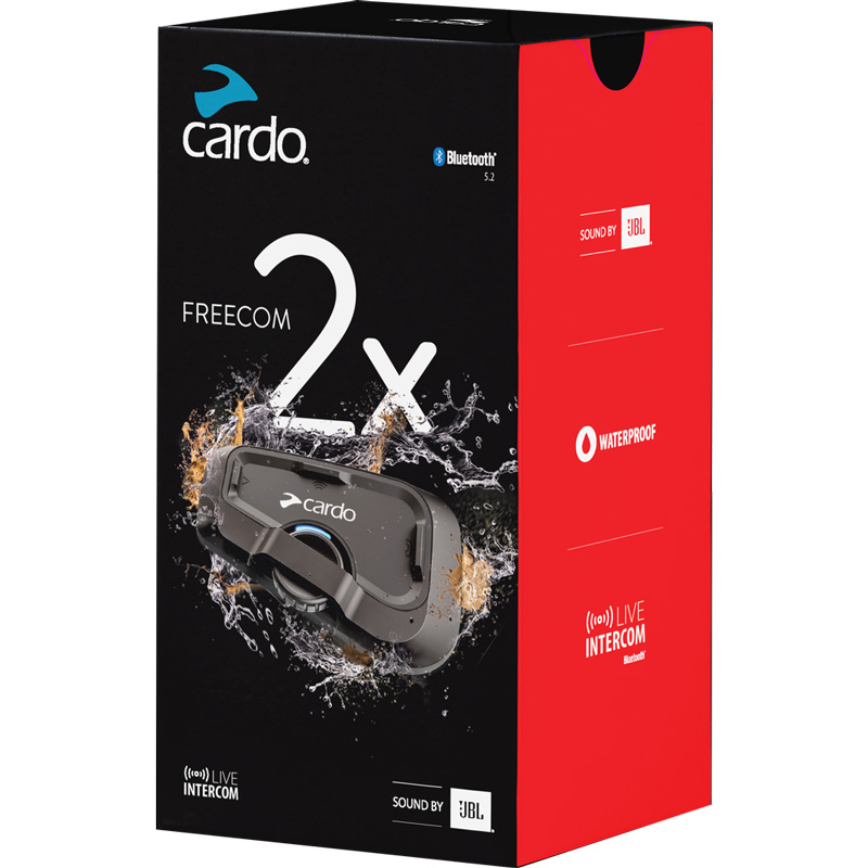 Cardo Freecom 2x Bluetooth Headset Communication System - Single