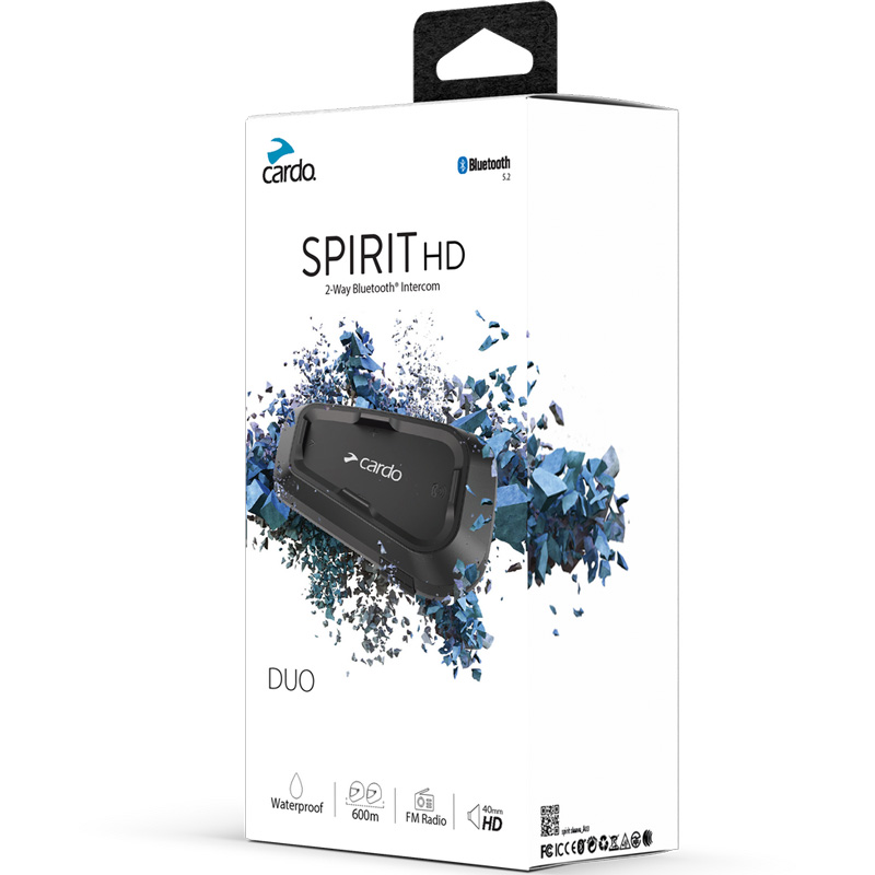 Cardo Systems Spirit HD Motorcycle Bluetooth Communication Headset - Black,  Dual Pack