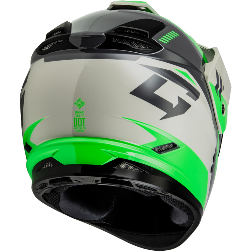 With Heated Gmax GM-11S Ronin Helmet Electric Shield Green