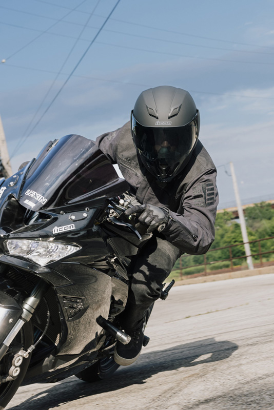 Rubatone Black Icon Airflite Rubatone Motorcycle Helmet ICON