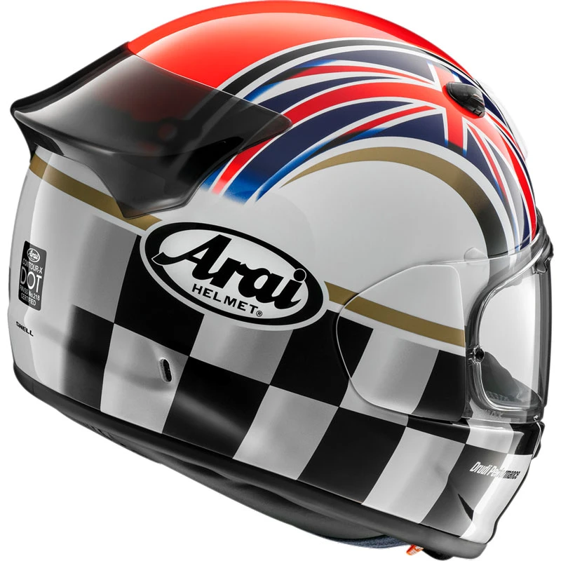 arai helmet base trim stitched leather goggle strap holder that helps keep your goggle straps from sliding up the helmet when riding. Arai Contour-X Podium Helmet