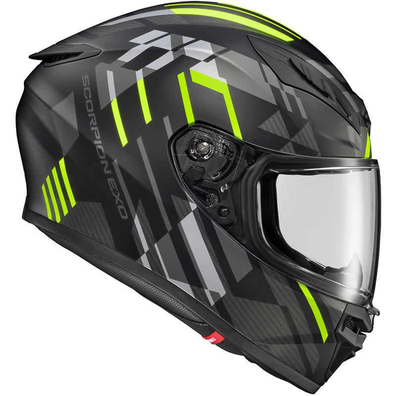 black and green scorpion helmet 49-285-69-02 Motorcycle Helmet, Black/Green, XS Automotive Viz color combination. Scorpion EXO-R430 Paradox Helmet
