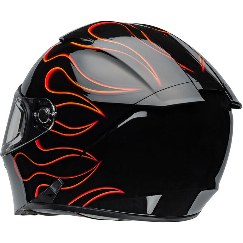 bell black helmet with red yellow flames Bell Lithium Torch Helmet