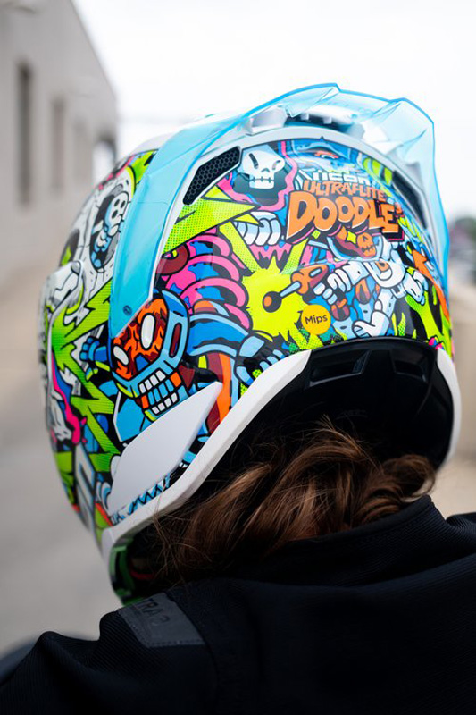 ICON Ultraflite MIPS Doodle 3 Helmet | XtremeHelmets.com