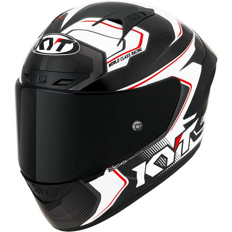 KYT 最高級モデル　フルヘルメット M ブラック/ホワイト/レッド KYT NZ Race Carbon Competition Helmet | XtremeHelmets.com