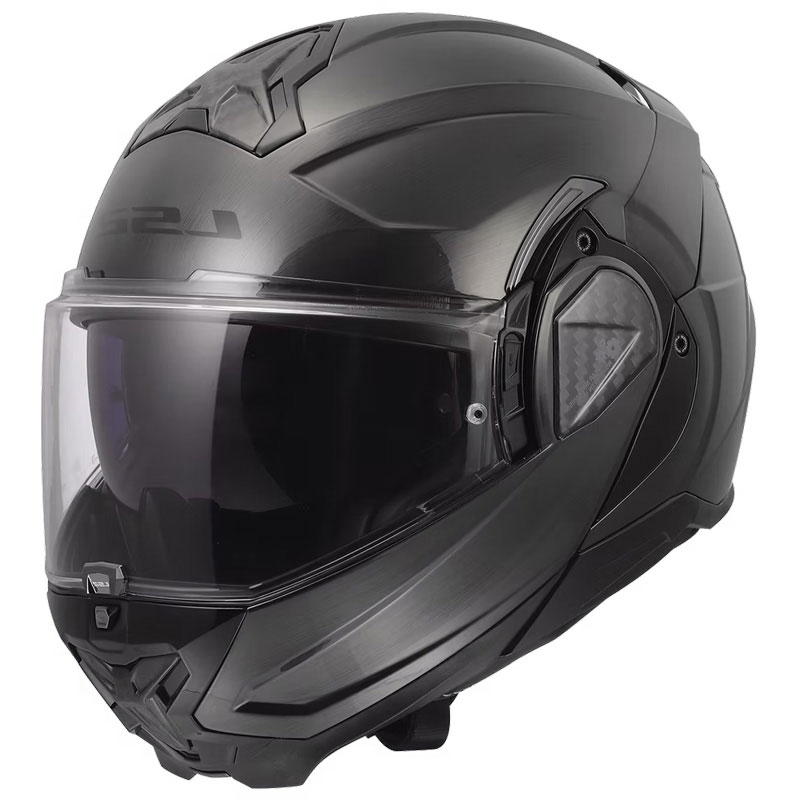 2x round oval modular motorcycle helmet D.O.T. & ECE Daytona C6 PRO- Grey Carbon Fiber 3XL Easy One Finger Lift Chin Guard Opening System Simpson Motorcycle M5942X - Mod