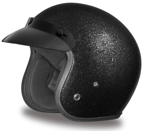 Daytona Cruiser 3/4 Open Face Helmet Black Metal Flake