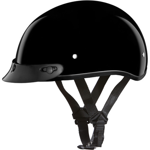 Daytona Skull Cap Jr Half Helmet Hi Gloss Black | XtremeHelmets.com