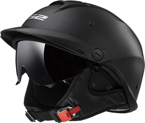 cool half motorcycle helmets LS2 Rebellion Solid Helmet Matte Black / Medium
