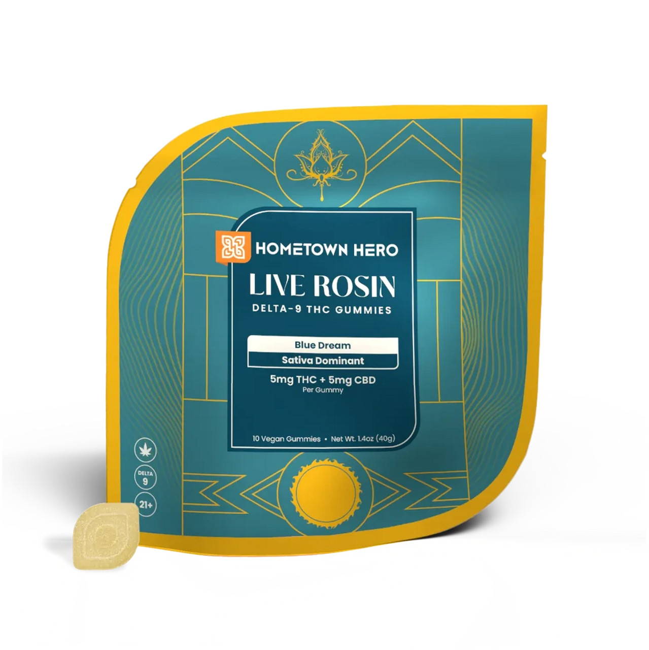 hometown hero blue dream live rosin gummies