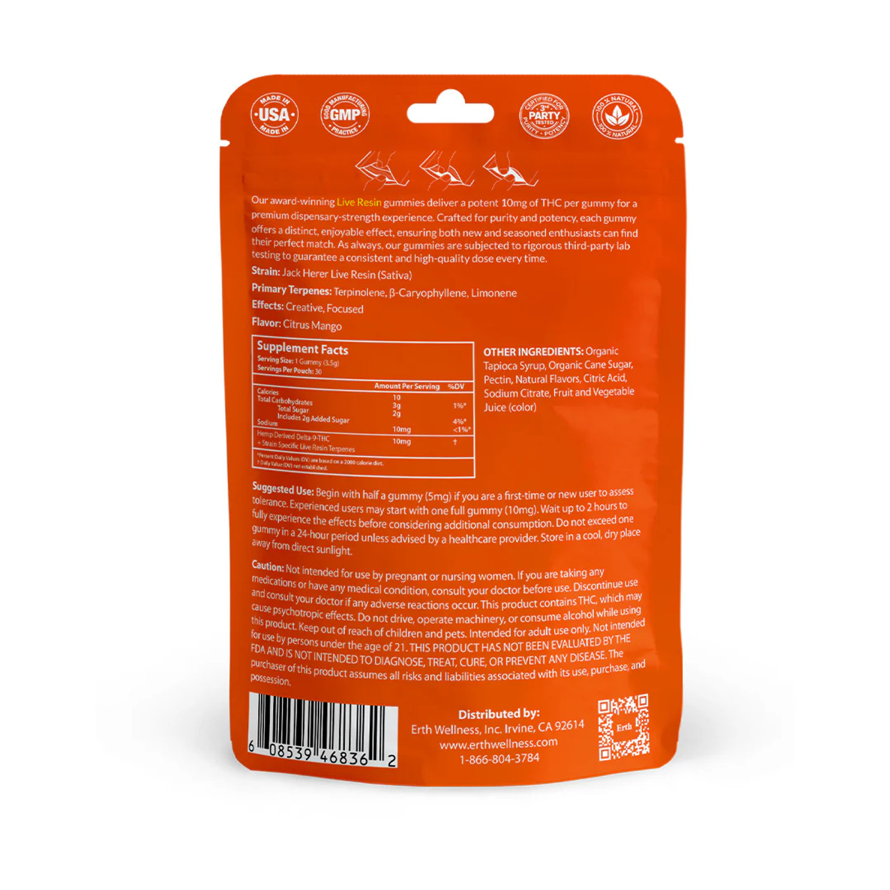 jack herer erth wellness gummies sativa back
