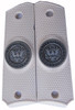 Garrison Grip 1911 Colt A1 Full Size and Clones (Grips Only) with US Army Pewter Medallion Set in Solid High Grade White Ivory Colored ABS 
