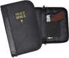 Garrison Grip Practical Tech Faux Leather and Canvas Lockable Bible-Themed Gun Case Ideal for Compact and Subcompact Handguns, Premium Security and Style for GLOCK, Ruger, Smith and Wesson, and More