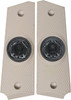 Garrison Grip 1911 Colt Full Size and Clones with US Coast Guard Pewter Medallion Set in High Grade Ivory Colored ABS