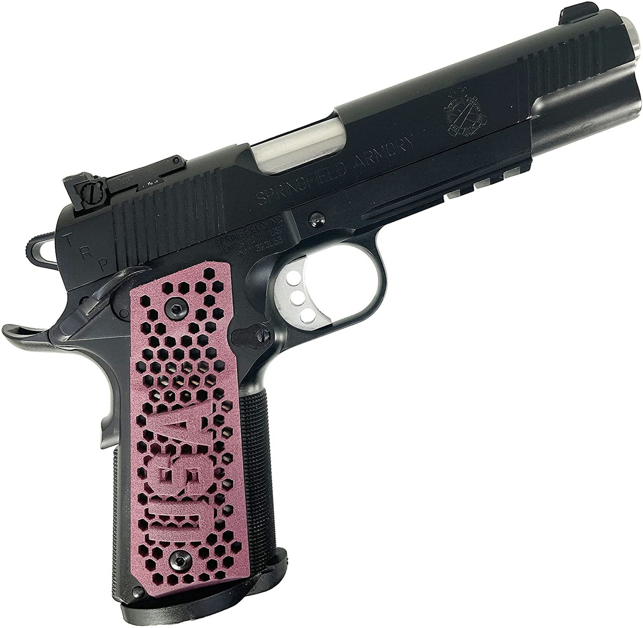 Garrison Grip All New 1911 "USA" Ultimate Ambi Grips Fit Colt A1 & Commander. Also Fits Clones. Tactical Grade Polymer with Micro-Sand Finish for Superior Handling Tactical Pink (Grips and Screw Set Only)