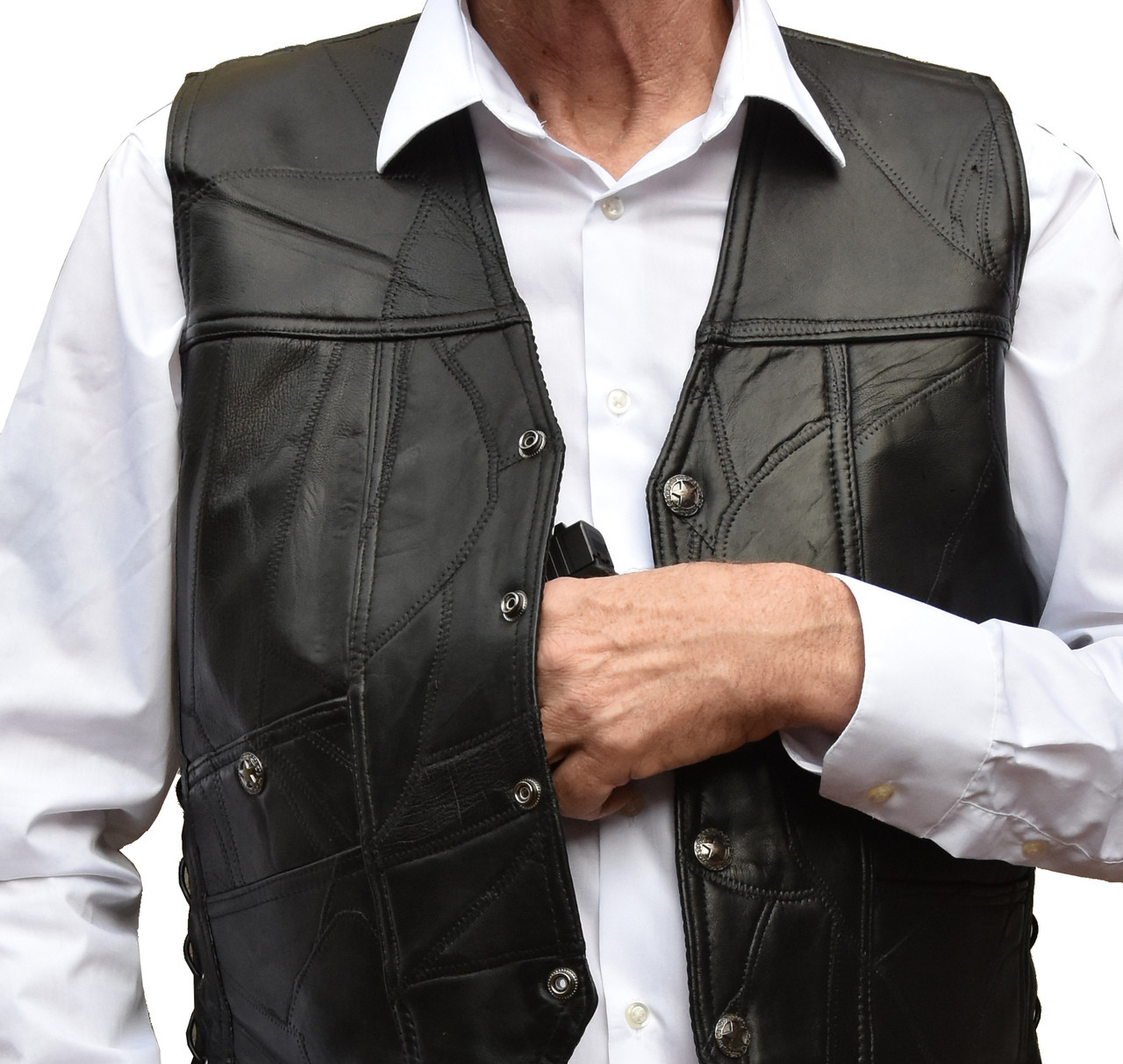 Garrison Grip CCW Genuine BUFFALO Leather Concealed Carry Vest (Medium 42")