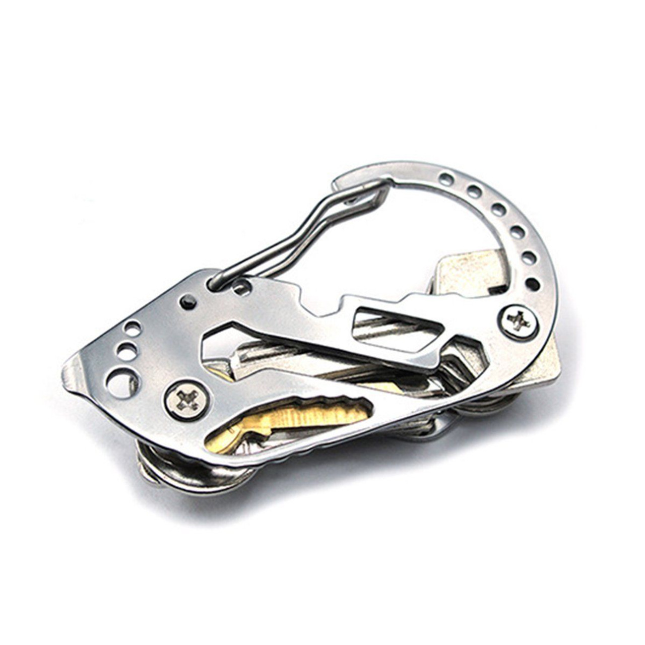 EDC Stainless Multi Tools Keychain Screwdriver Wrench Carabiner Pocket Tools