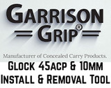 Introducing The Garrison Grip Patent Pending Base Plate and Grip Extension Easy Removal and Installation System for GLOCK 45ACP and 10MM Magazines 