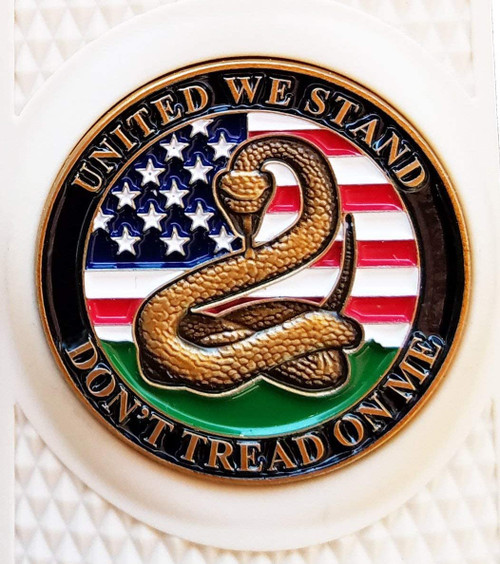 Garrison Grip 1911 Colt A1 Full Size and Clones (Grips Only) with UNITED WE STAND Colored Medallion Set in Solid High Grade White Ivory Colored ABS 