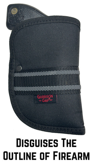 Garrison Grip Custom Fit Woven Poly Pocket Holster  With Red (S16) Trigger Stop Included Fits Taurus Small Frame 2" Barrel 38 Special, 380,  22 Long Rifle, 22 Magnum, 357 Magnum, 9mm, 32 Caliber Revolver (W3)