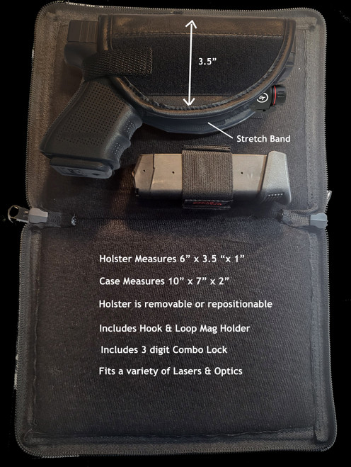 Locking Gun Sleeve w/Holy Bible logo and Removable Holster for Optics fits large Glock's