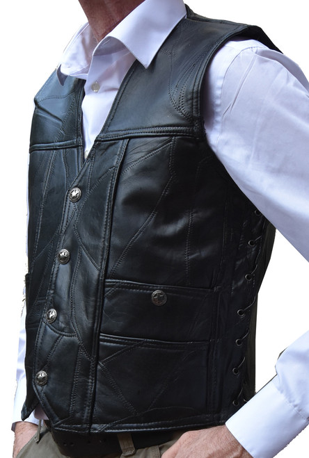 Garrison Grip CCW Genuine BUFFALO Leather Ambidextrous Concealed Carry Vest (Large 43.5")
