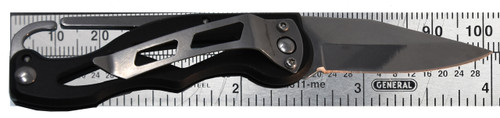 Garrison Grip (CCW) Stainless Steel Tactical Carabiner Pocket Knife (Black)