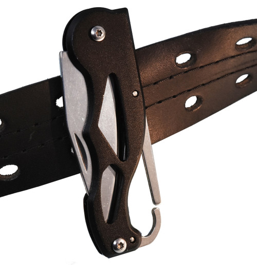 Garrison Grip (CCW) Stainless Steel Tactical Carabiner Pocket Knife (Black)