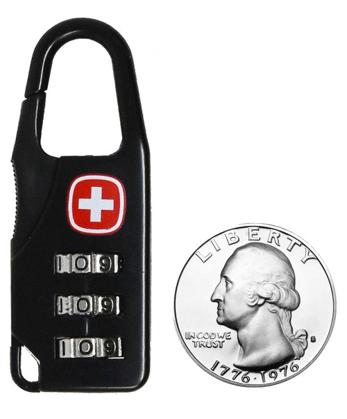 Swiss Army Combination Carabiner Style Lock For Tactical Gear and Travel Luggage