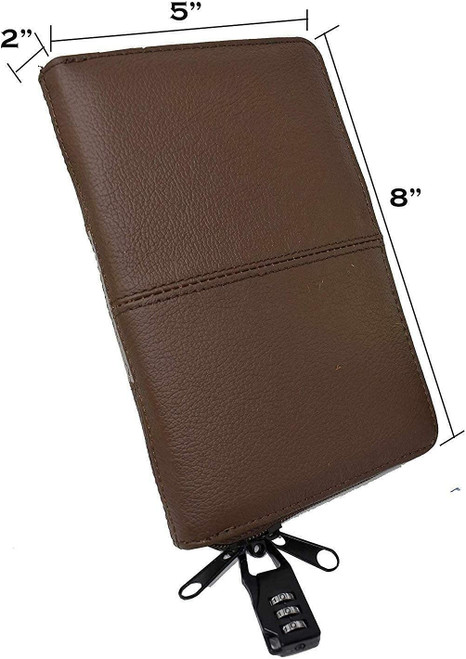 Garrison Grip Brazilian Leather Locking Day Planner-Themed Gun Case Ideal for Compact and Subcompact Guns. Premium Discrete Carry for GLOCK, Ruger, Smith and Wesson, Kahr, Beretta, and more (GTSN-DP) BRN