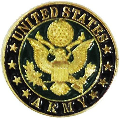 Army Themed Left Side Safety Cut 1911 Colt A1 Government / Commander Full Size and Clones (Grips Only) with US Army Colored Medallion Set in Double Diamond Ebony Black ABS (GRIP-LI-11-DMOND-COL-ARMY-BLACK)