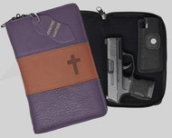 Garrison Grip Brazilian Leather Locking Bible-Themed Gun Case Ideal for Compact and Subcompact Guns. Premium Discrete Carry for GLOCK, Ruger, Smith and Wesson, Kahr, Beretta, and more(GTSN-B) PP