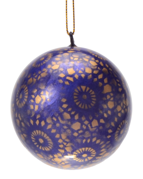 Twilight Starburst Hand Made Painted Capiz Christmas Ornament 