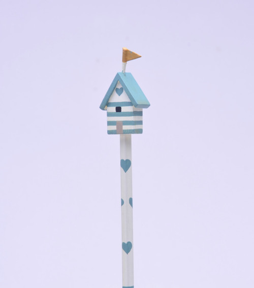 Light Blue Birdhouse Made Pencil